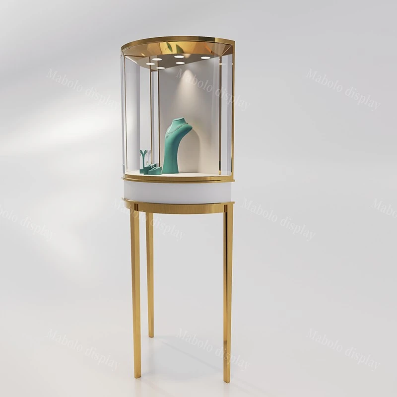 Luxury Jewelry Store Curved Showcase factory